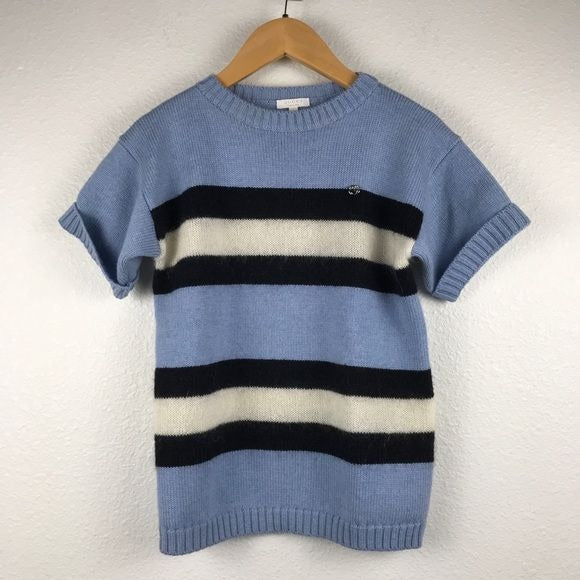 Gucci Girls Blue Striped Short Sleeve Sweater Dress Size 6