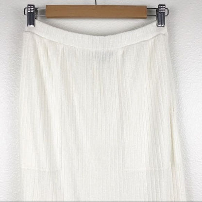 Free People Beach White Ribbed Panama Skirt Set Size Small