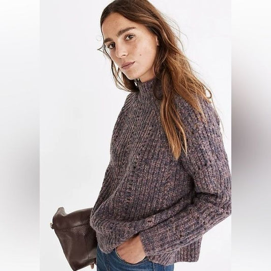 Madewell Pointelle Mockneck Pullover Sweater Size XXS