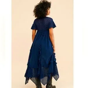 Free People Bring the Romance Midi Dress in Navy