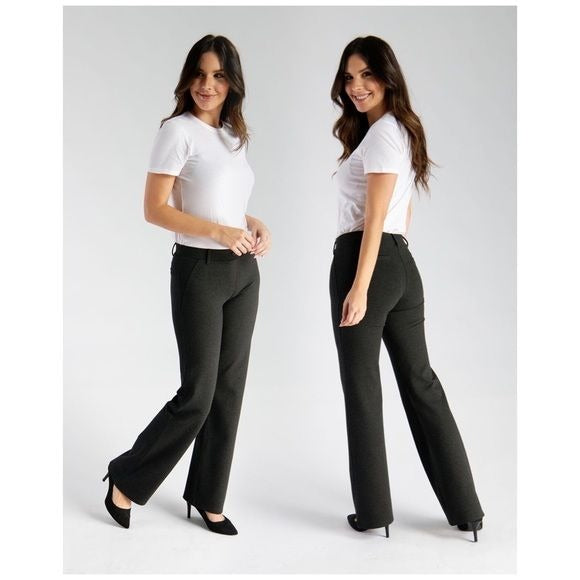 Betabrand Dress Pant Yoga Pants in Charcoal Size Medium Petite