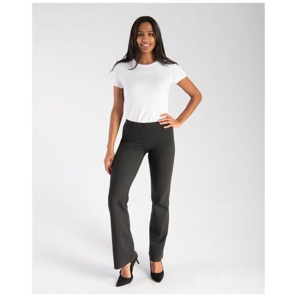 Betabrand Dress Pant Yoga Pants in Charcoal Size Medium Petite
