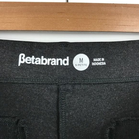 Betabrand Dress Pant Yoga Pants in Charcoal Size Medium Petite