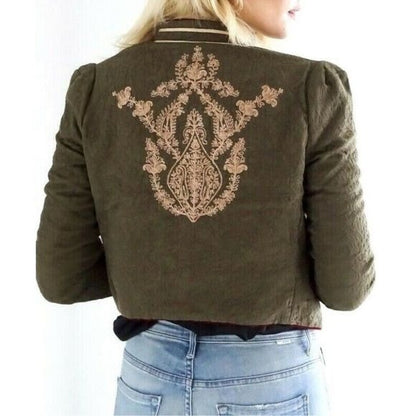 Free People the Lauren Band Jacket in Moss Green Size Medium