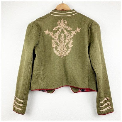 Free People the Lauren Band Jacket in Moss Green Size Medium