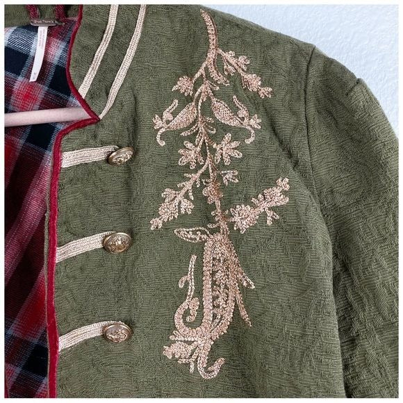 Free People the Lauren Band Jacket in Moss Green Size Medium