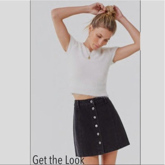Hidden NWT Jeans Distressed Button Up Denim Mini Skirt Size XL