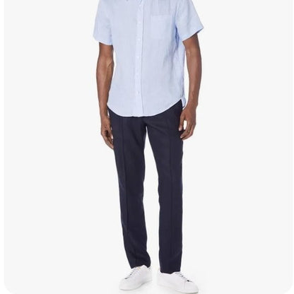 Vince Navy Drawstring Pintuck Track Pants in Coastal Blue Size Large