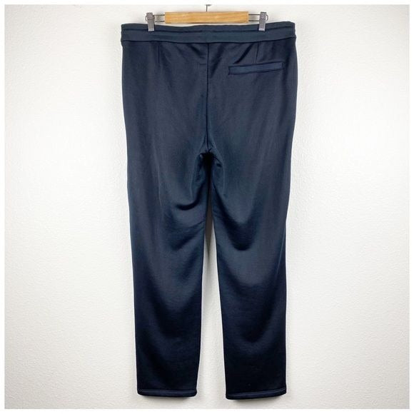 Vince Navy Drawstring Pintuck Track Pants in Coastal Blue Size Large