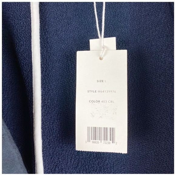 Vince Navy Drawstring Pintuck Track Pants in Coastal Blue Size Large