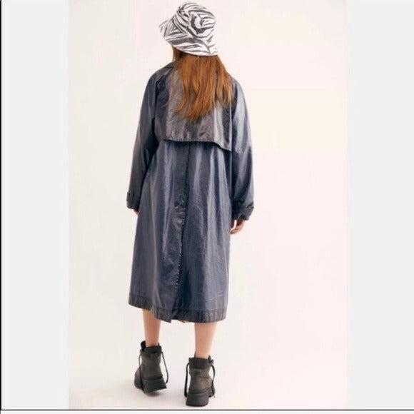Free People Trinity High Shine Rain Coat Size XS