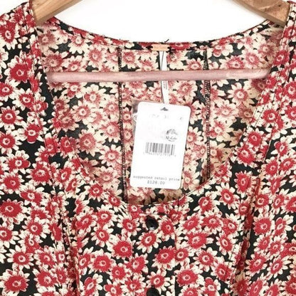 Free People Laced Up Mini Dress in Black Combo Size XS