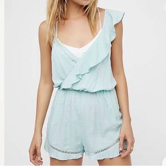 Free People Intimately One of These Days Romper in Sea-foam Size Small
