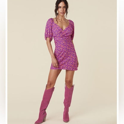 Spell Madame Peacock Sweetheart Mini Dress Boysenberry Size Large