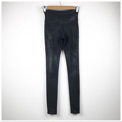 Spanx Faux Leather Black Leggings Size Small