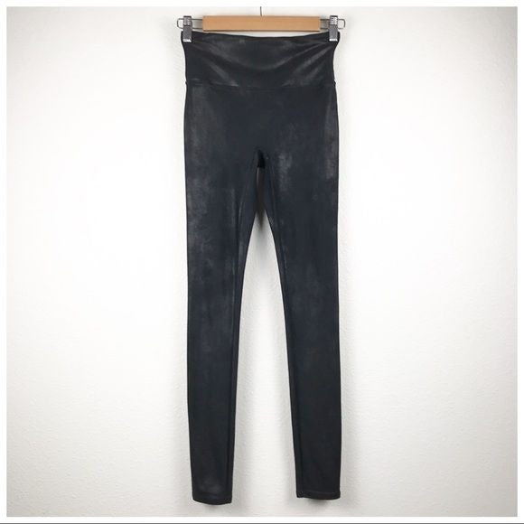 Spanx Faux Leather Black Leggings Size Small