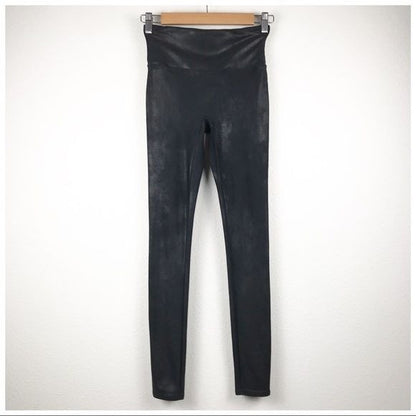 Spanx Faux Leather Black Leggings Size Small