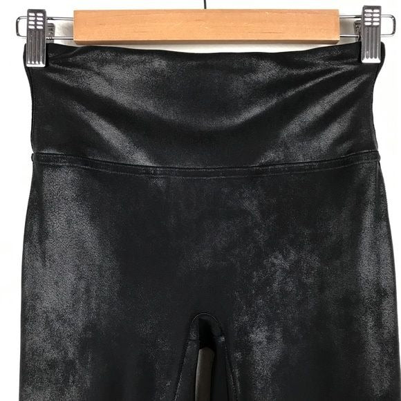 Spanx Faux Leather Black Leggings Size Small