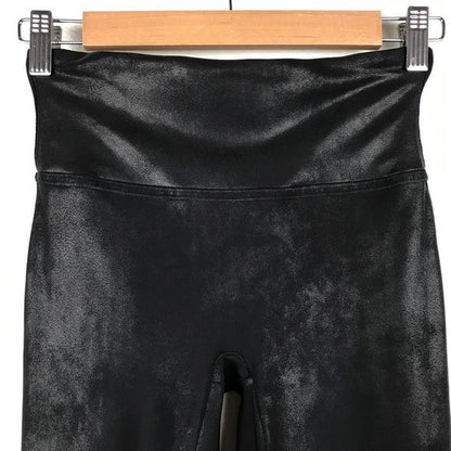Spanx Faux Leather Black Leggings Size Small