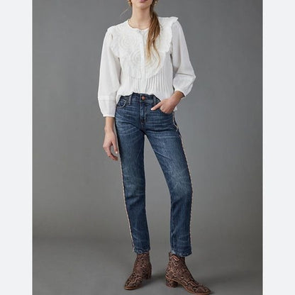 Anthropologie Pilcro Side Stripe Slim Boyfriend Jeans Size 32