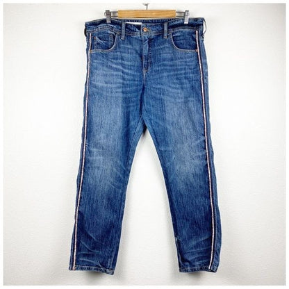 Anthropologie Pilcro Side Stripe Slim Boyfriend Jeans Size 32