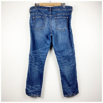 Anthropologie Pilcro Side Stripe Slim Boyfriend Jeans Size 32