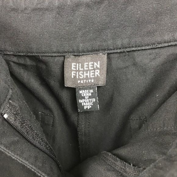 Eileen Fisher Black Cotton Pants Size 27/28 Petite