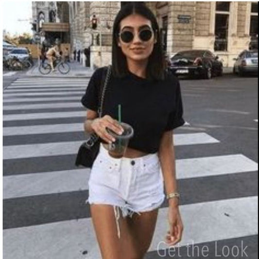 Rails Logan Distressed Denim Shorts in White Size 24