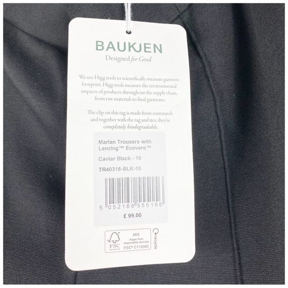 Baukjen Marian Trousers with Lenzing in Caviar Black Size 10