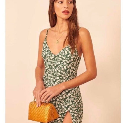 Reformation Marlowe Mini Dress in Cilantro Size Small