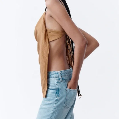 Zara Asymmetric Beaded Tank